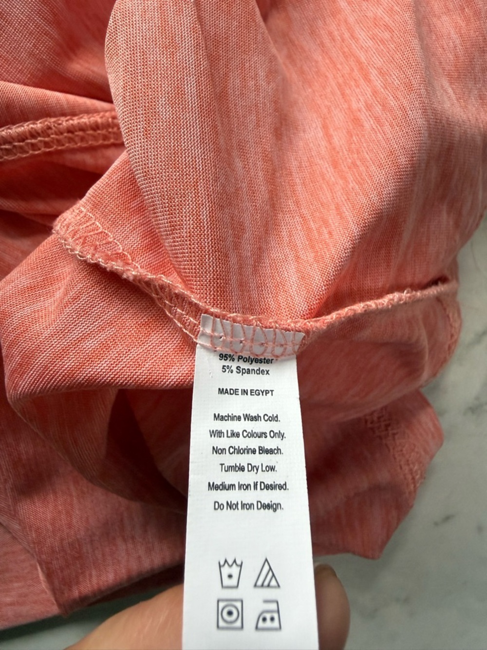 Beverly Hills Polo Club Women's Heather Coral V-Neck Short Sleeve Tee - Picture 5 of 5